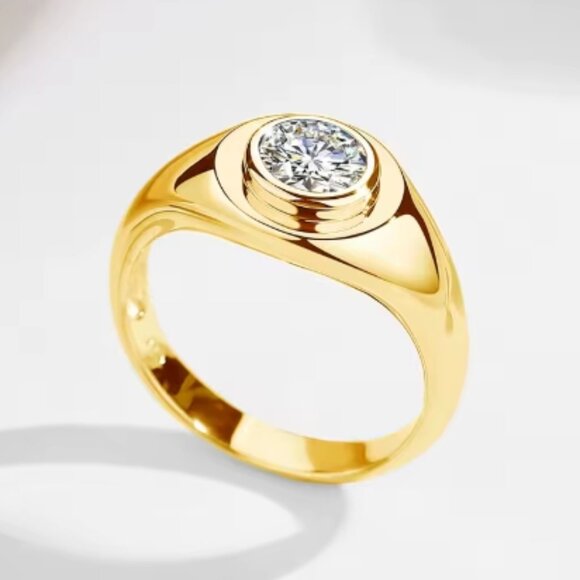 Moissanite Ring, Gold Ring, Women's Ring, Jewelry, Gift, Promise Ring, Gift Idea - Picture 2 of 3